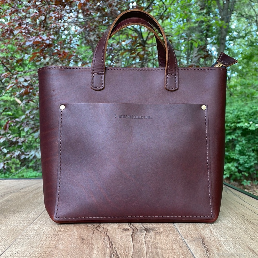 Portland Leather Goods Mini Crossbody Zipper Tote - Cognac (2 of 2 available)